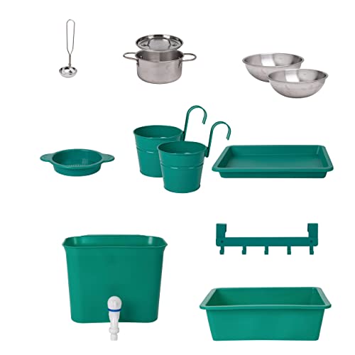 Image of Hape Outdoor Kitchen | Mud Kitchen Wooden Toy Playset with Accessories, for Children Ages 3+ Years