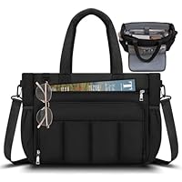 RAINSMORE Teacher Puffer Tote Bag for Women 15.6 inch Laptop Bag Waterproof Nurse Bag with Insulated Pocket for Work College