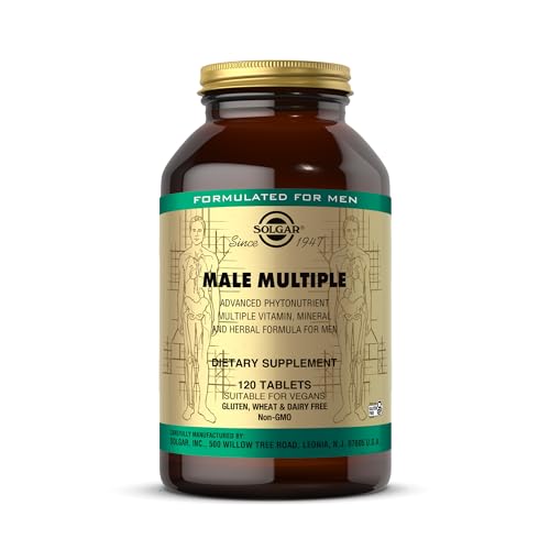 Solgar Male Multiple - 120 Tablets - Multivitamin, Mineral & Herbal Formula for Men - Vegan, Gluten Free & Dairy Free - 40 Servings