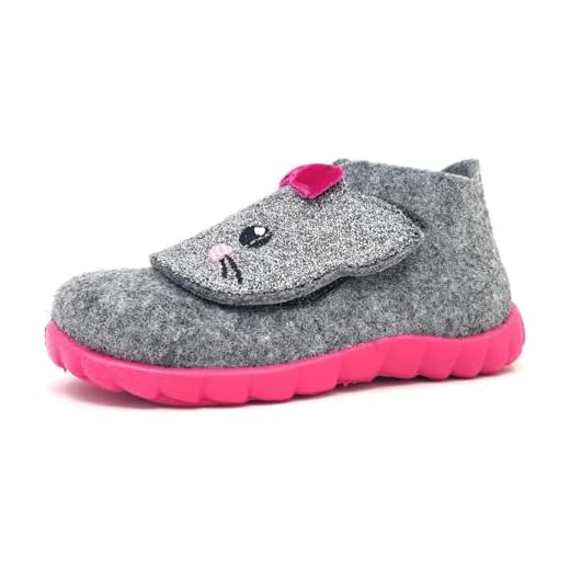 Superfit Mädchen Happy' Hausschuh, Hellgrau 2500, 21 EU
