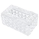 Rectangular Crystal Tissue Box, Sparkling Crystal Facial Tissues Box Retro European Style Tissues Holder Decoration for Desktop Home Living Room Bedroom Bathroom Office Dresser