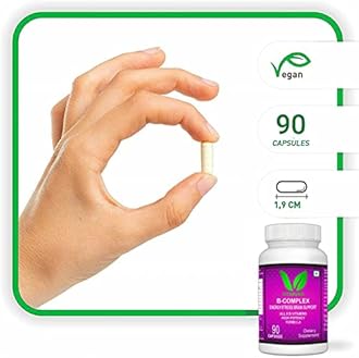 VITARUHE® High Strength Vitamin B-Complex B1, B2, B3, B5, B6, B7, B9, B12 Vegan 90 Capsules, 3 Months SUPPLY