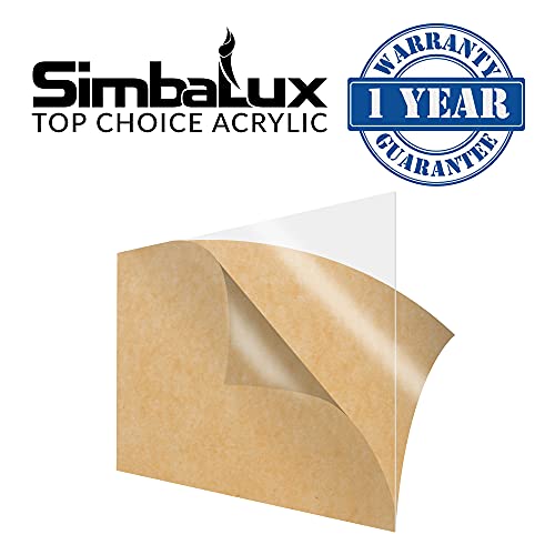 Simbalux Acrylic Sheet Clear Plexiglass 8” X 10” 0.04” Thick (1Mm) Pack Of 5 Transparent Plastic Plexi Glass Board With Protective Paper For Photo Frame Replacement, Diy Display Projects, Craft #TOP5