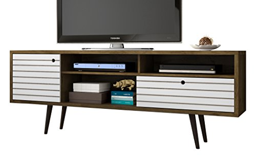 Manhattan Comfort Liberty Collection Mid Century Modern TV Stand With Three Shelves, One