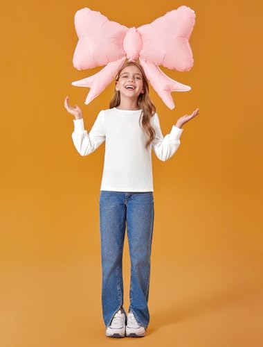 Haloumoning Girls Puff Long Sleeve Shirts Kids Casual Crewneck Soft Tunic Tops Blouse 5-14 Years2