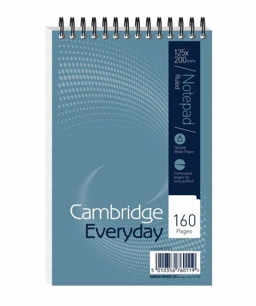 Everyday Shorthand Pad Wbnd 70gsm Ruled Perforated 160pp 125x200mm Blue Ref 100080235 [Pack 10]+ Free Finchley Refill Pen (6)