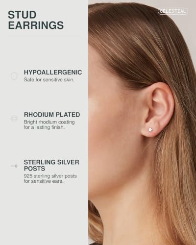 Image of PAVOI 14K Gold Plated Dainty Stud Earrings for Women, Small Piercing Studs