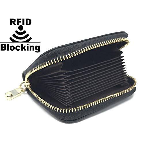 RFID Blocking Zip Around Top Grain Leather Card Case, Card Holder4