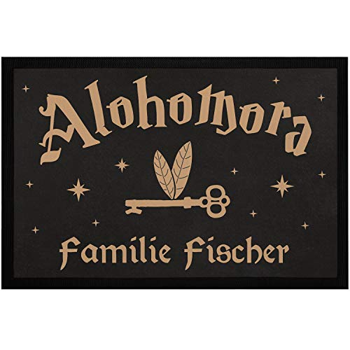 SpecialMe® Fußmatte mit Namen Alohomora Fliegender Schlüssel...