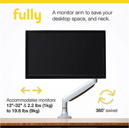 Image of Fully Jarvis Monitor Mounting Arm - fits up to 32 inch Computer Display (Single, Black)
