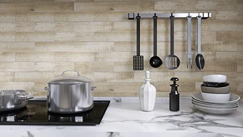 Colamo Luxury 24Pack Thick Rigid Reclaimed Barn Wood Peel And Stick Faux Shiplap Panels, Adhesive Wooden Subway Brick Tiles For Rv,Kitchen Backsplash,Bathroom,Accent Wall, Self Stick On Wood Planks #TOP4