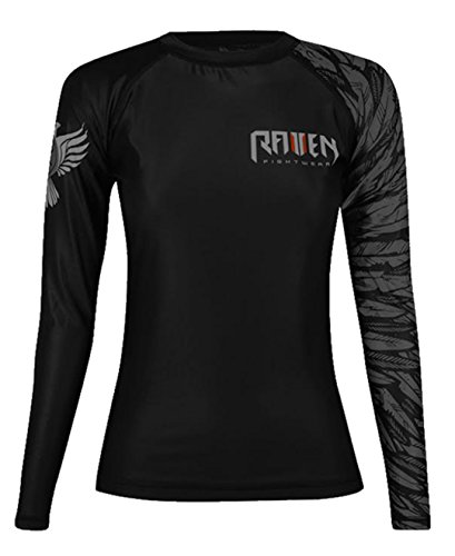 Raven Fightwear Women's Aerial Assault IBJJF Approved Rash Guard Black Medium