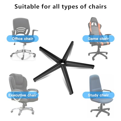 Office Chair Replacement Parts-28\'\' Heavy Duty Base Replacement(2200Lbs) - Desk Chair Reinforced Metal Leg,Universal Caster and Gas Cylinder Size