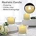 Flameless LED Tealight Candles with Timer - Unscented Outdoor Flickering Warm White Flame Fake Candles, Battery Operated - 6 Set x 1.3