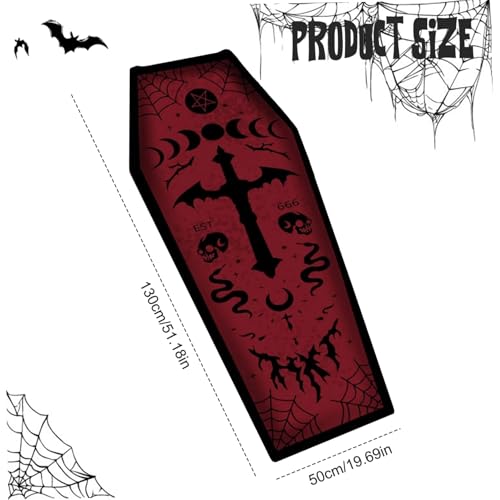 Tapis de bain Halloween gothique absorbant et tapis horreur de douche