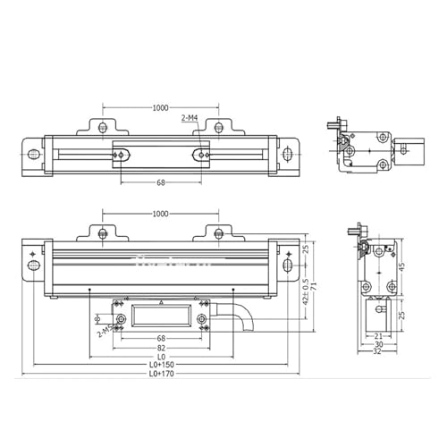 Escala lineal KA600 1500mm 5μm TTL 0.005mm miniatura 3