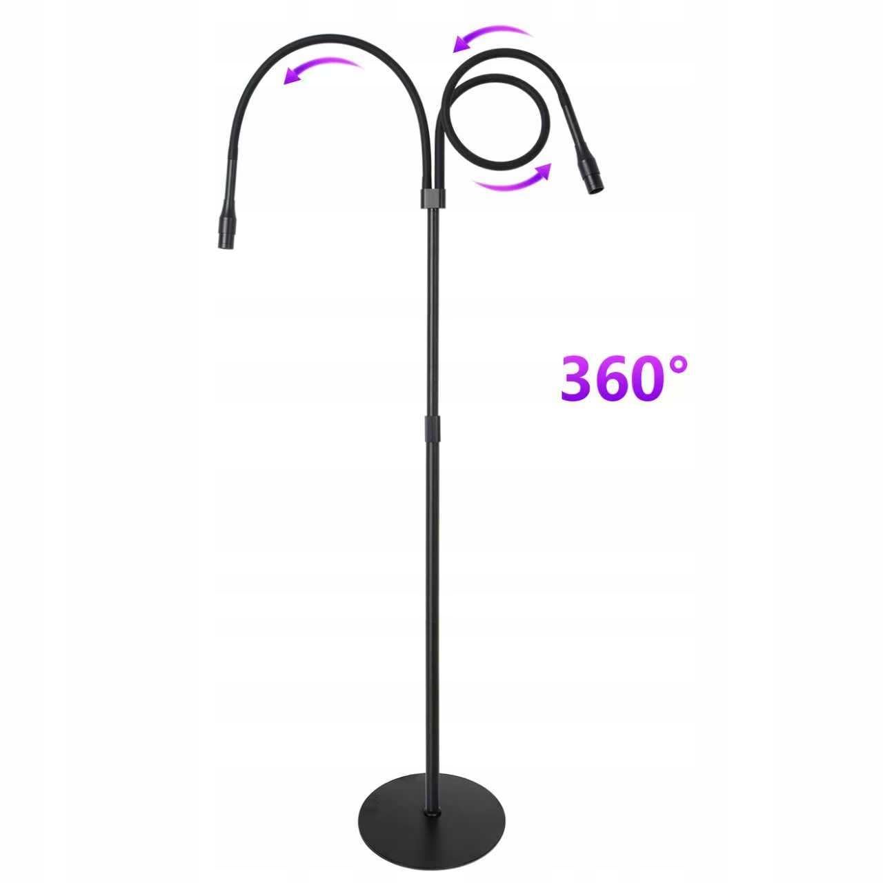 Podwójna lampa UV LED czarna z okularami | Podwójna lampa UV LED, kolor czarny, okulary ochronne w zestawie