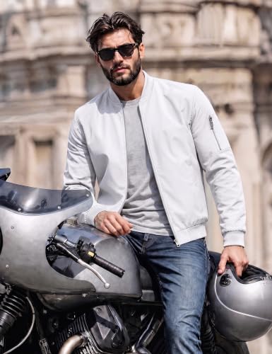 Image of MAGCOMSEN Men's Jacket Lightweight Windbreaker Bomber Jacket Windproof Casual Jacket Zip Up Coats Outwear with 5 Pockets