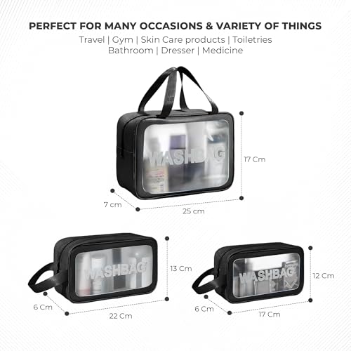 Image of ACEPACK - Brampton - Family Set of 9 Pcs - Set of 3 Suitcase (S+M+L) + 3 Pcs Vanity Cases (8 inch+10 inch+13 inch) + 3 Waterproof Organisers, PC Hard Shell with 360 Spinner Wheel, Number Lock, 3 Years Warranty