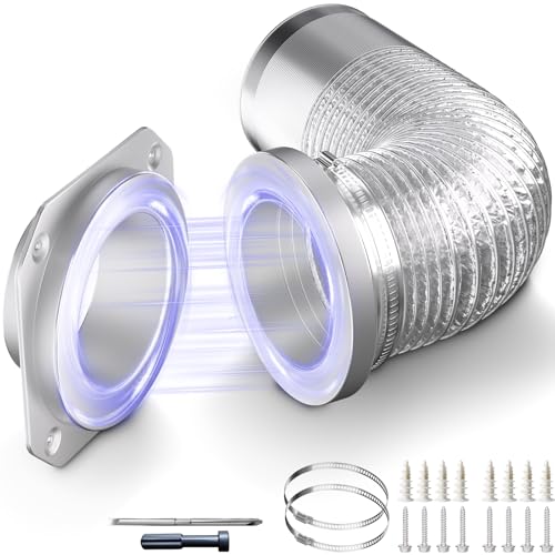 Drfilty Magnetic Dryer Vent MV-180 Connector Kit, 4 Inch for Tight Spaces, Strong Magnetic Seal, Easy Quick Installation, Improves Airflow & Safety, GTD65EBSJ3WS, GTD42EASJ2WW, GTD42GASJ2WW