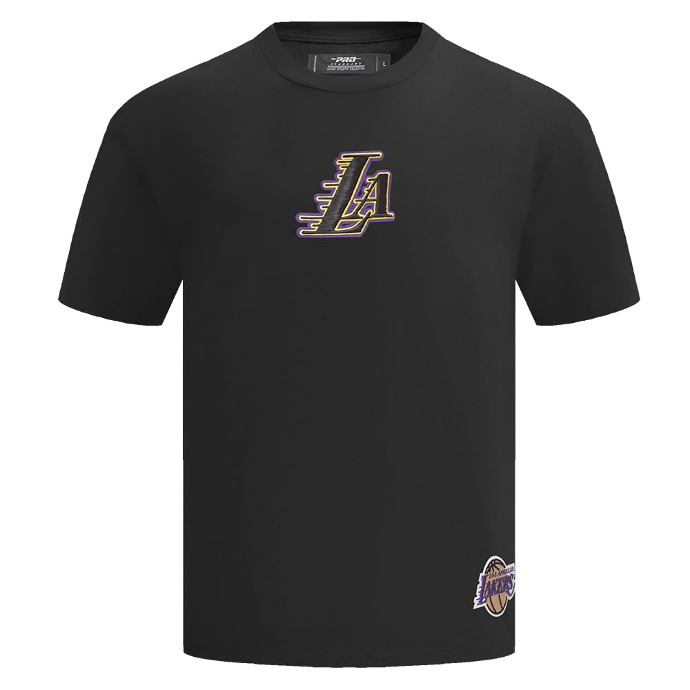 Pro Standard Mens NBA Los Angeles Lakers Wingspan Short Sleeve Tee Black 2XL