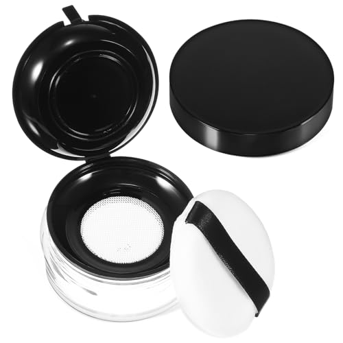 Gatuida Estuche Compacto para Polvos Sueltos con Espejo y Puff Contenedor Vacío Recargable para Maquillaje Portátil para Viaje y Diario