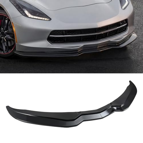 Fancemot Gloss Black Front Bumper Lip Compatible with Corvette C7 2014-2019, Front Splitter Protector Body Kit