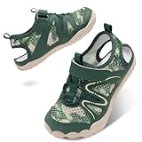 LeIsfIt Kids Sandals Boys Girls Wide Sandals Non-slip Toddler Water Sandal Shoes Lightweight Barefoot Summer Shoes for Beach Swim Hiking | Green, 12 Little Kid