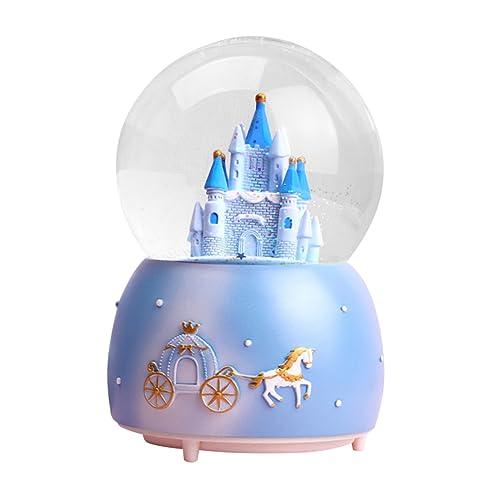 HOOTNEE Glowing Crystal Music Box Charming Castle Lights No Battery Required for Home Decor and for All Occasions