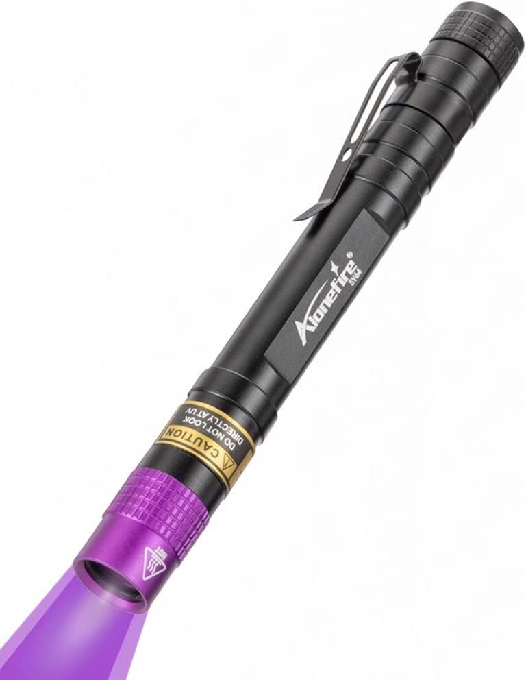 SV64 Mini 3W UV Flashlight 365nm Portable Ultraviolet Black Light Very Small for Minerals, Pet Urine Detector, Money Detection with 2PCS AAA Battery