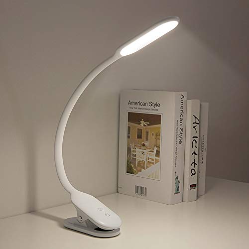 YOUKOYI Lámpara de Escritorio LED con Luz Nocturna, 2 Modos de Color, Función de Temporizador de 30 Minutos, Control Táctil, Cuello Flexible de 360 ​​°, Lámpara de Mesa con Puerto de Carga USB