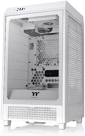 Thermaltake Tower 200 Snow Mini-ITX Computer Case; 2x140mm Pre-Installed White CT140 Fans; Supports GPU Length Up to 380mm; CA-1X9-00S6WN-00; White; 3 Year Warranty: image 1 of 7