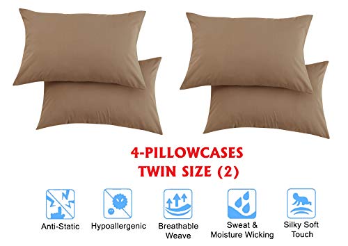 Elegant Comfort Luxury Soft Bed Sheets 1500 Premium Hotel Quality Microfiber Softness Wrinkle and Fade Resistant (6-Piece) Bedding Set, King, Warm Taupe