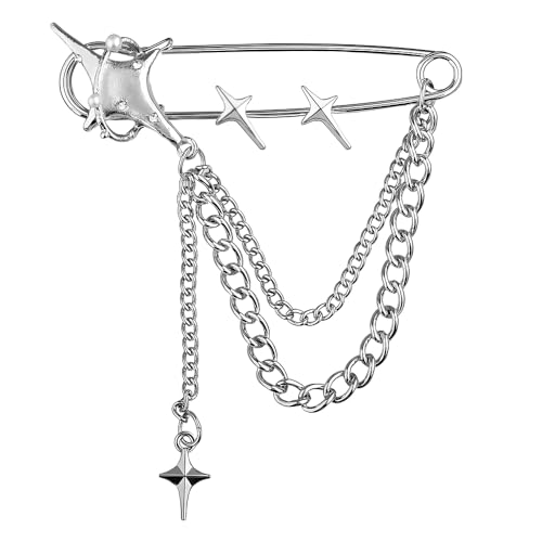 Broche en argent punk épingle à nourrice étoile pour femme et style Y2K