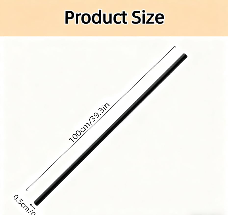 Gallery Rails for Shelves 3 Pcs 1/5" Diameter 39.3" Length Railing Rods Hardware for Glass Display Cabinet and Shelf Spindle Replacement