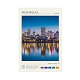 Montreal Poster auf Leinwand, Wandkunst, Dekordruck, 