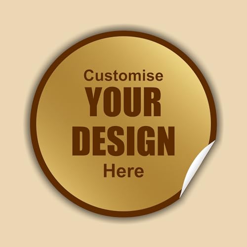 Image of Customized Round Golden Metalic Multipurpose Stickers Labels for Packaging, Branding,Gift|Ideal for Business,Wedding,Return Gift,Thank You Stickers,Logo Labels (Various Sizes)