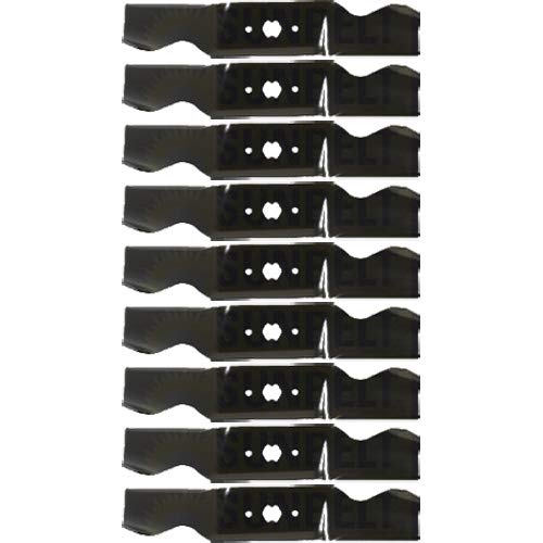 Paquete de 9 cuchillas para cortacésped XHT de repuesto con muescas para Troy-Bilt 942-0542  16.25 x 3 pulgadas  agujero de patrón H