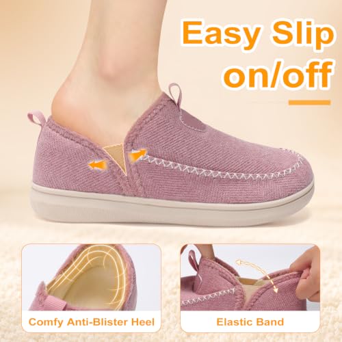 LeIsfIt Women's Slippers Wide Toe Box Memory Foam House Shoes Pink 10 by LeIsfIt - Used condition - Image 7