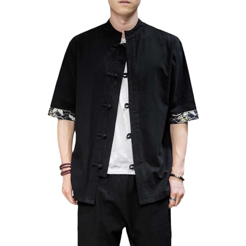 Chemise kimono rétro homme style japonais décontracté manches courtes