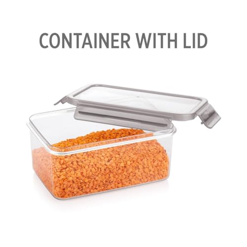 Image of INKULTURE Air Tight Food Storage Container Set of 03 (550ml + 1200ml + 2300ml) | BPA-Free Leakproof Plastic Kitchen Containers with Lid | Fridge & Pantry Organizer Box for Fruits, Vegetables Etc.