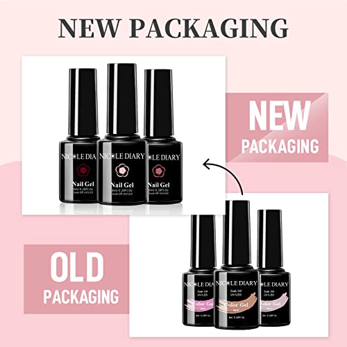 NICOLE DIARY UV Nagellack Set mit Unterlack Überlack 8PCS 8ML Shellac Nagellack Nude Rosa Gel Nagellack Set mit Base… – Bild 6