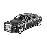 1:36 for Rolls Royce Phantom Car Model Alloy Diecast Simulation Toy with Sound Light 2 Doors Opened Toys Vehicles Kit(Black)