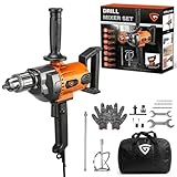 GEARPASS Drill Mixer Set, 10 Amp Corded Mixing Drill with 5/8