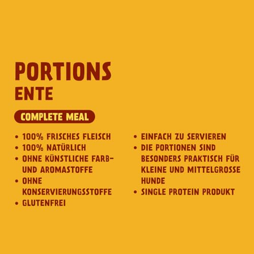 PetFoodie Barf tiefgefroren für Hunde Portions 1x Ente, 2X Rind, 1x Lamm, für kleine & mittlere Hunde glutenfrei, ohne künstliche Farb- & Aromastoffe, schnell serviert 4X (4x60g) TK-Ware