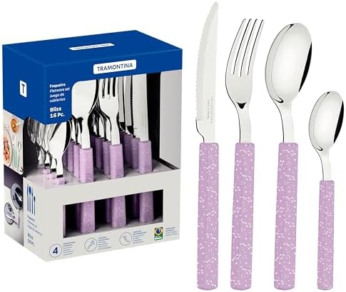 Faqueiro Tramontina Bliss com Lâminas em Aço Inox e Cabos de Poli...