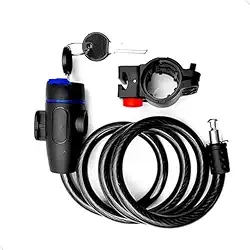 Cadeado de Segurança com Chaves 12 mm x 1200 mm Cabo de Aço Revestido, Resistente e Flexível, Ideal para Bicicletas, Motos e Portões