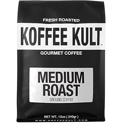 Koffee Kult Medium Roast Smooth and Flavorful Ground Coffee - Perfect for a Relaxing Cup Anytime (Medium Roast, 12oz)