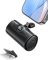 Power Bank iPhone Mini 5000mAh für i-Phone 17/16/15 Serie, 20W PD Schnellladung Powerbank USB C mit Integrierter Ständer, kleine powerbank mit LED Display für Samsung Kein Kabel benötigt