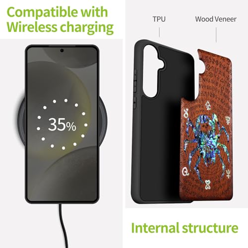 Étui Samsung S25 antichoc en bois véritable pour éviter les rayures